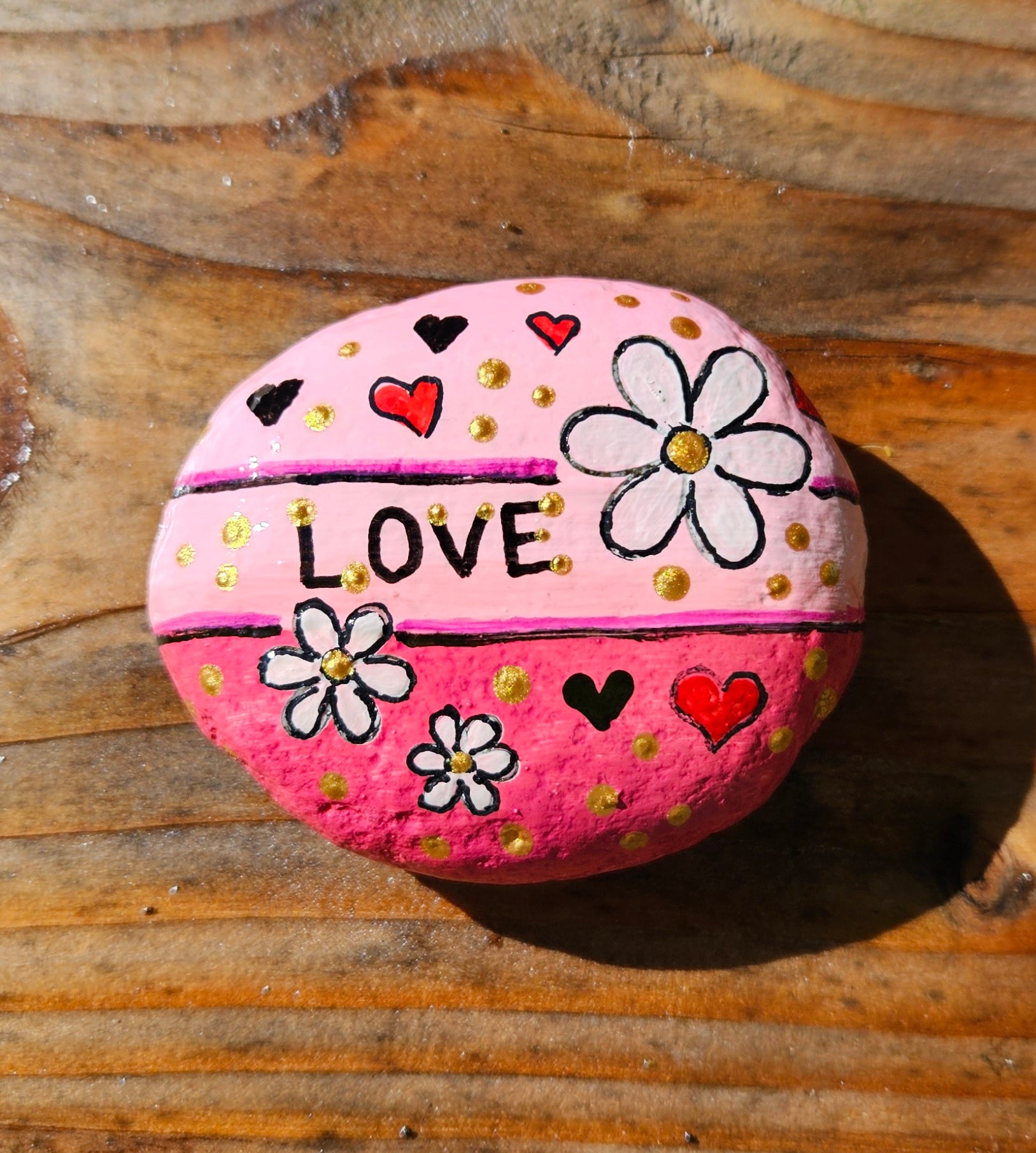 Cancer Awareness Keepsake – Hand-Painted Rock of Strength & Hope