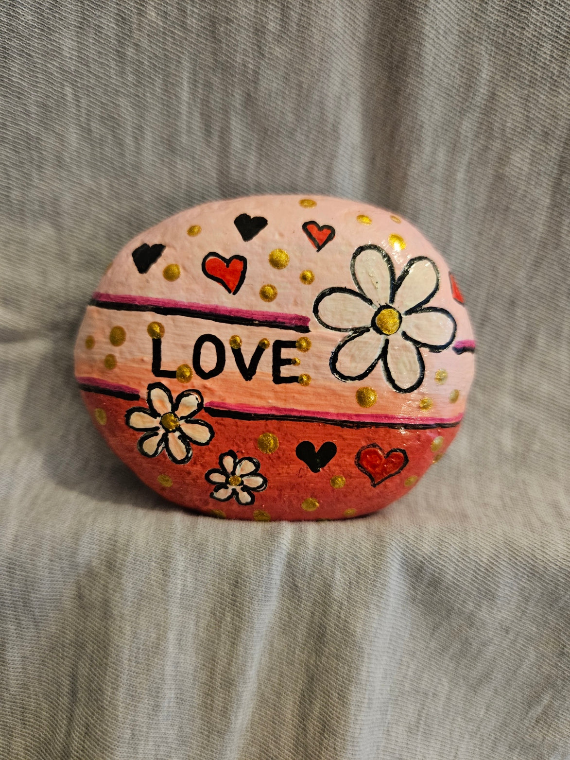 Cancer Awareness Keepsake – Hand-Painted Rock of Strength & Hope