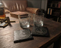 Personalized Old-Fashioned Glass & Slate Coasters